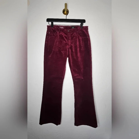 AG Adriano Goldschmied The Jodi Crop High Rise Slim Flare Crop Velvet Sz 28